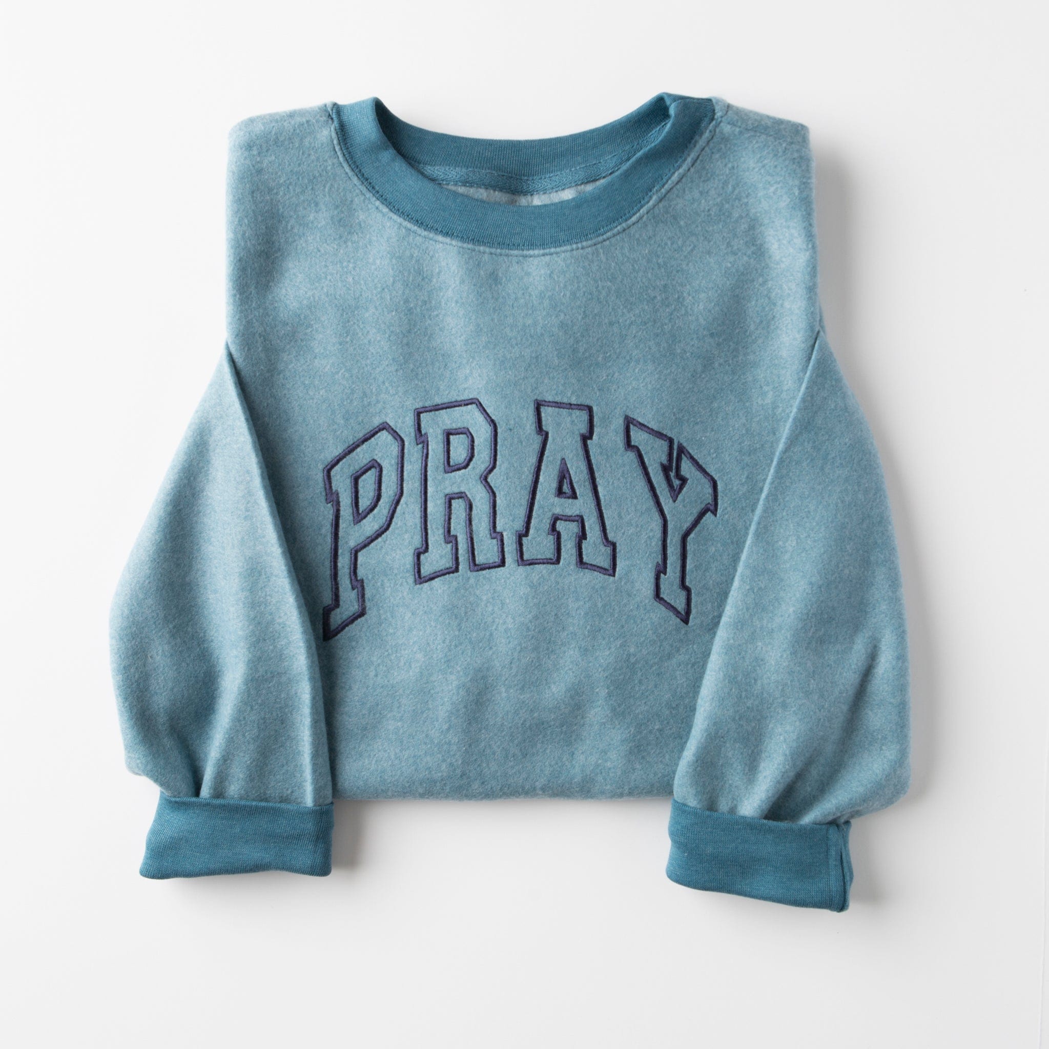 Embroidered Pray Fuzzy Sweatshirt – Love in Faith