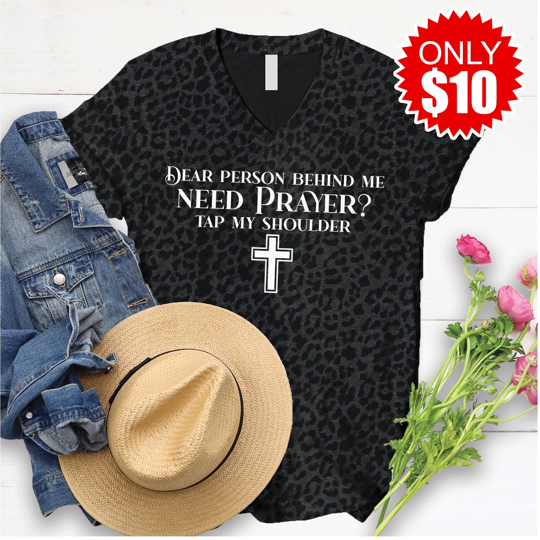 New Leopard Padre V-Neck Tee main image 0