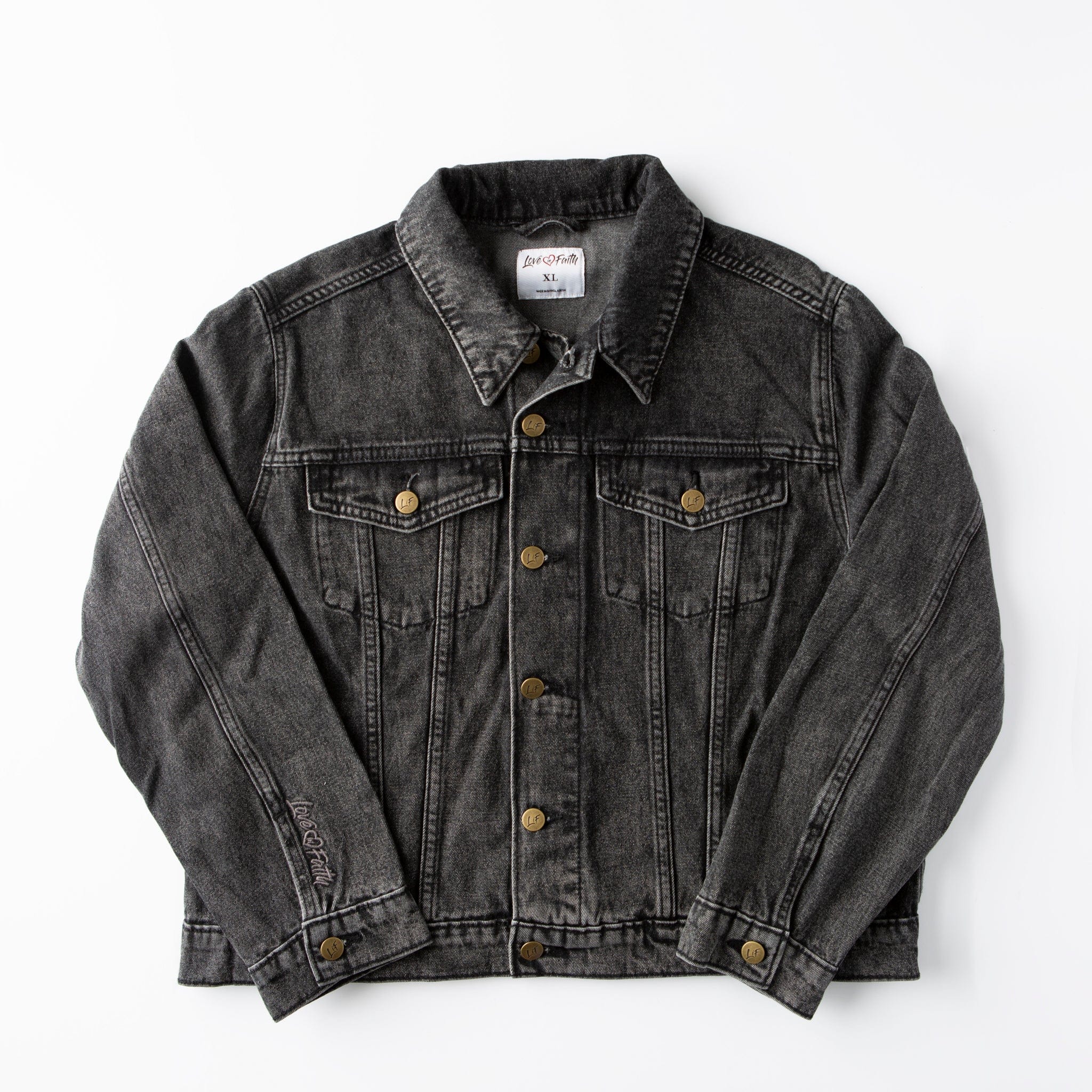 Vintage Washed Faith Over Fear Denim Jacket – Love in Faith