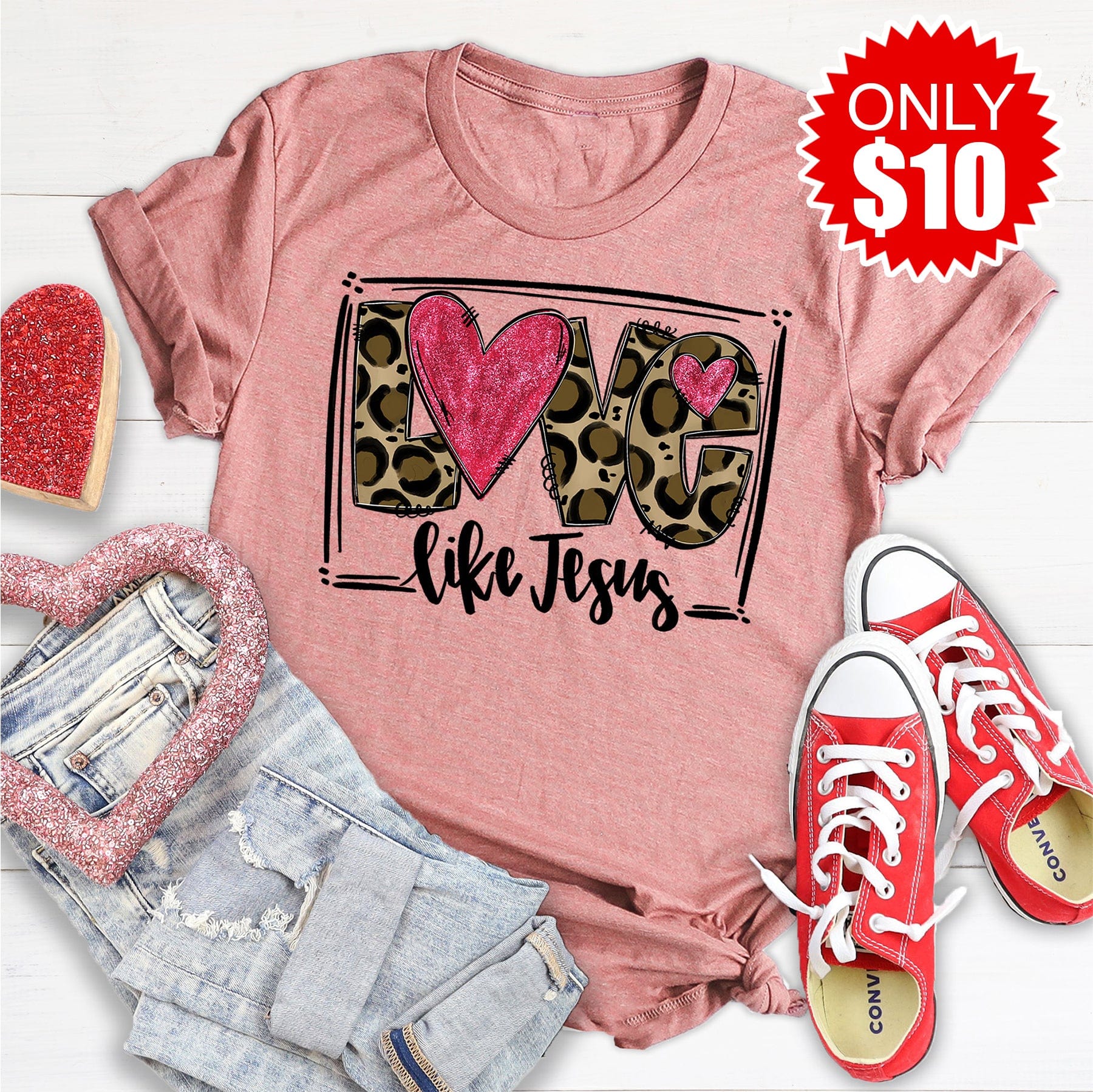 Love Like Jesus Leopard Tee 10 Love in Faith