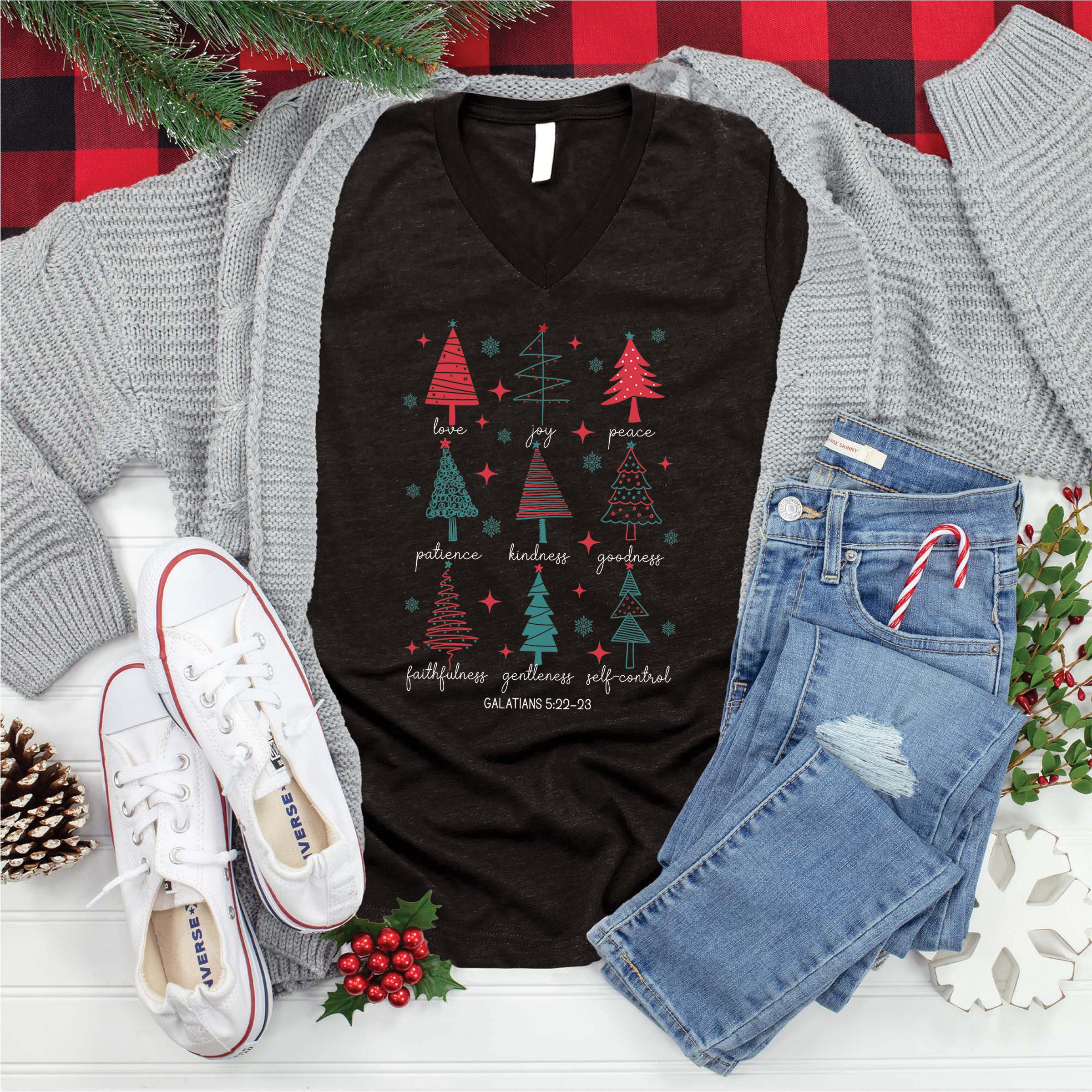 Christmas Fruit of the Spirit V-Neck – Love in Faith