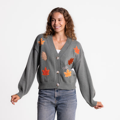 Thankful Leaves Embellished Cardigan