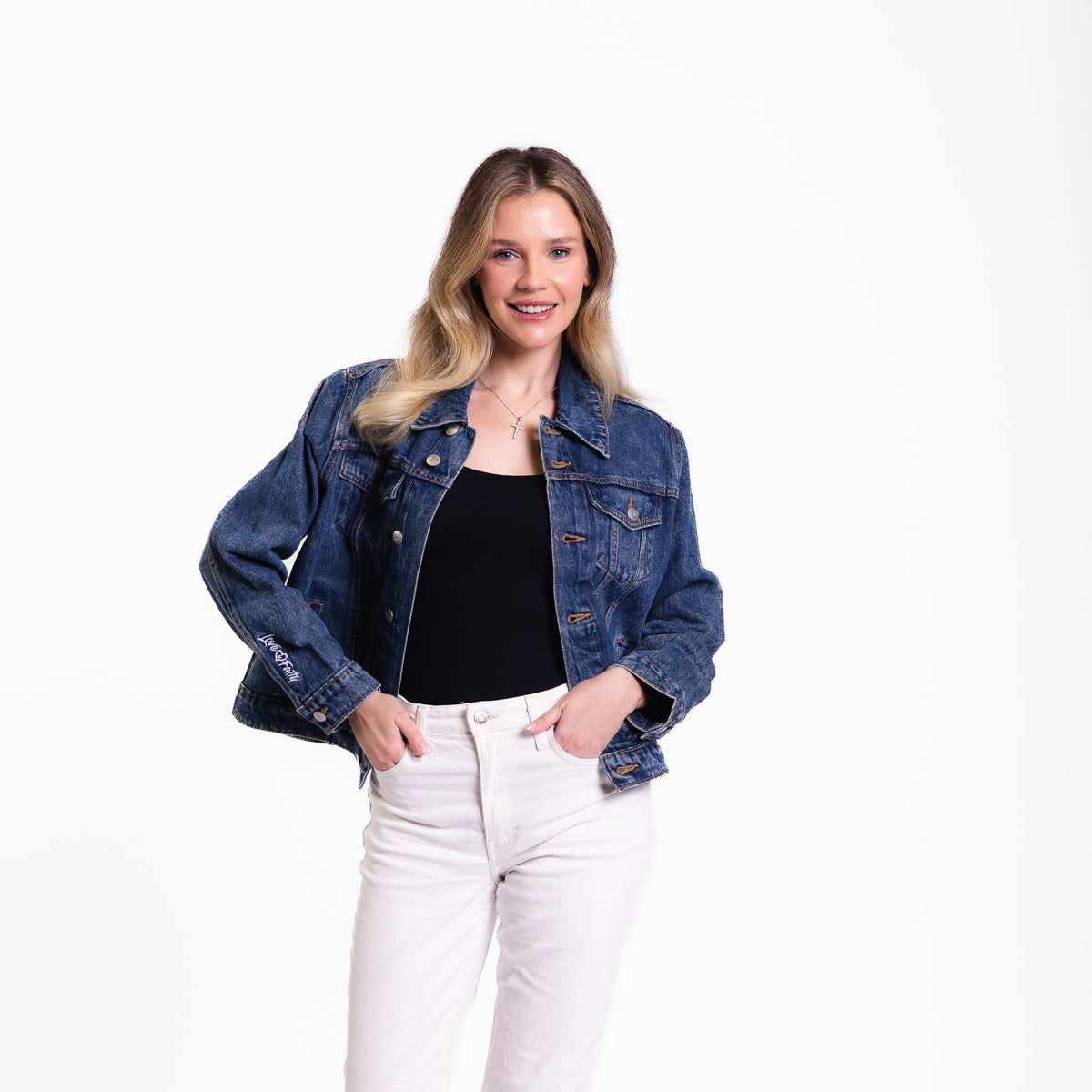 あお faith セットアップ Vintage Washed Faith Cross Denim Jacket – Love in Faith