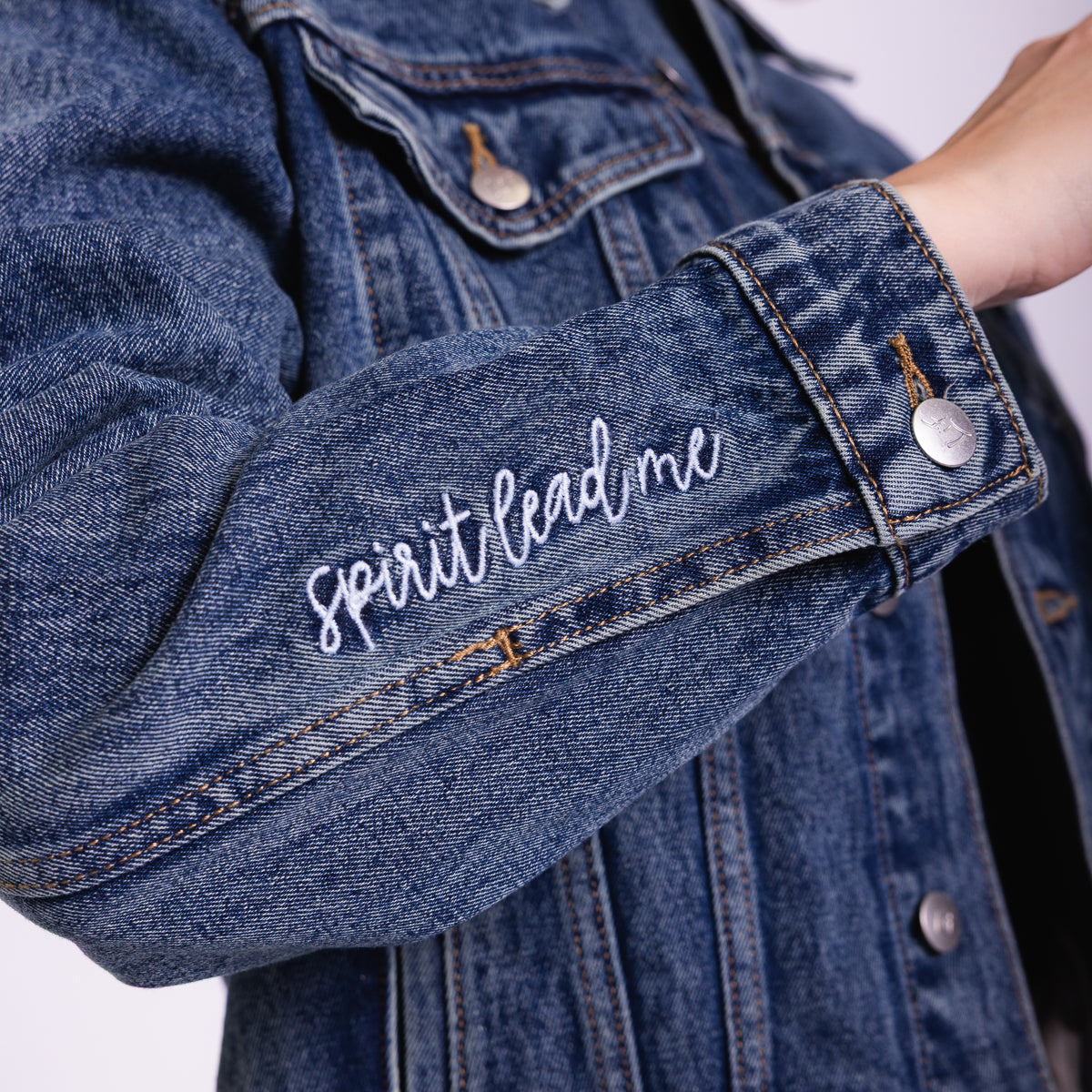 Vintage Washed Spirit Lead Me Denim Jacket – Love in Faith