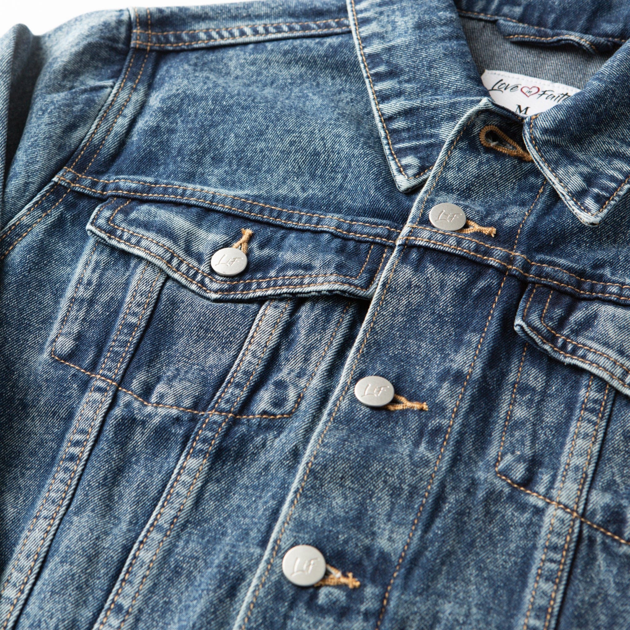 Vintage Washed Spirit Lead Me Denim Jacket – Love in Faith
