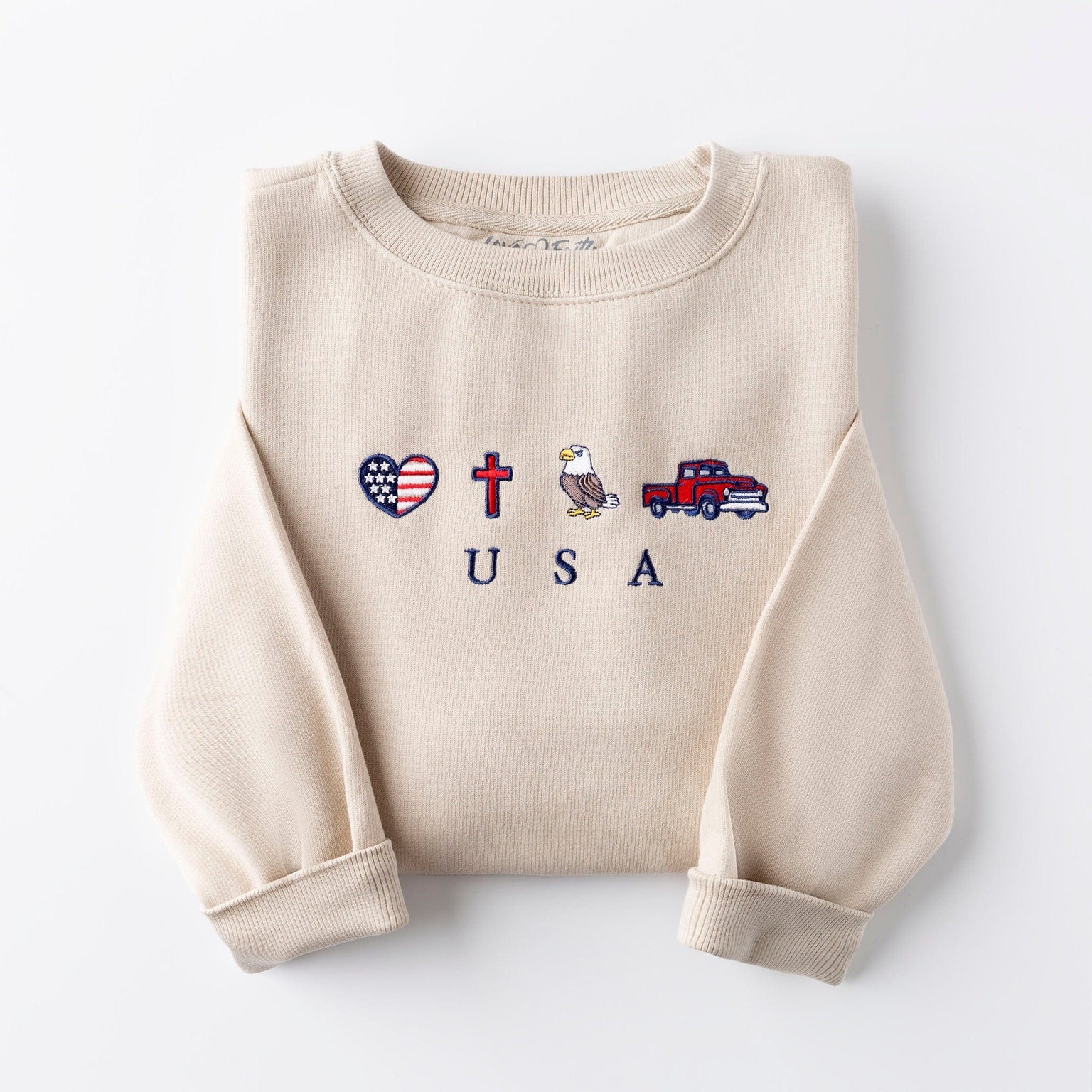 Embroidered Floral Cross Sweatshirt