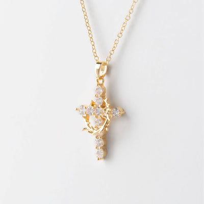 Cross and Crown Necklace