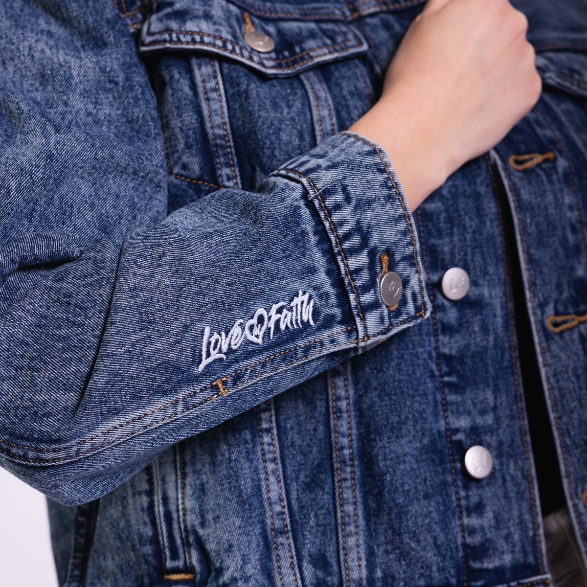 あお faith セットアップ Vintage Washed Faith Cross Denim Jacket – Love in Faith