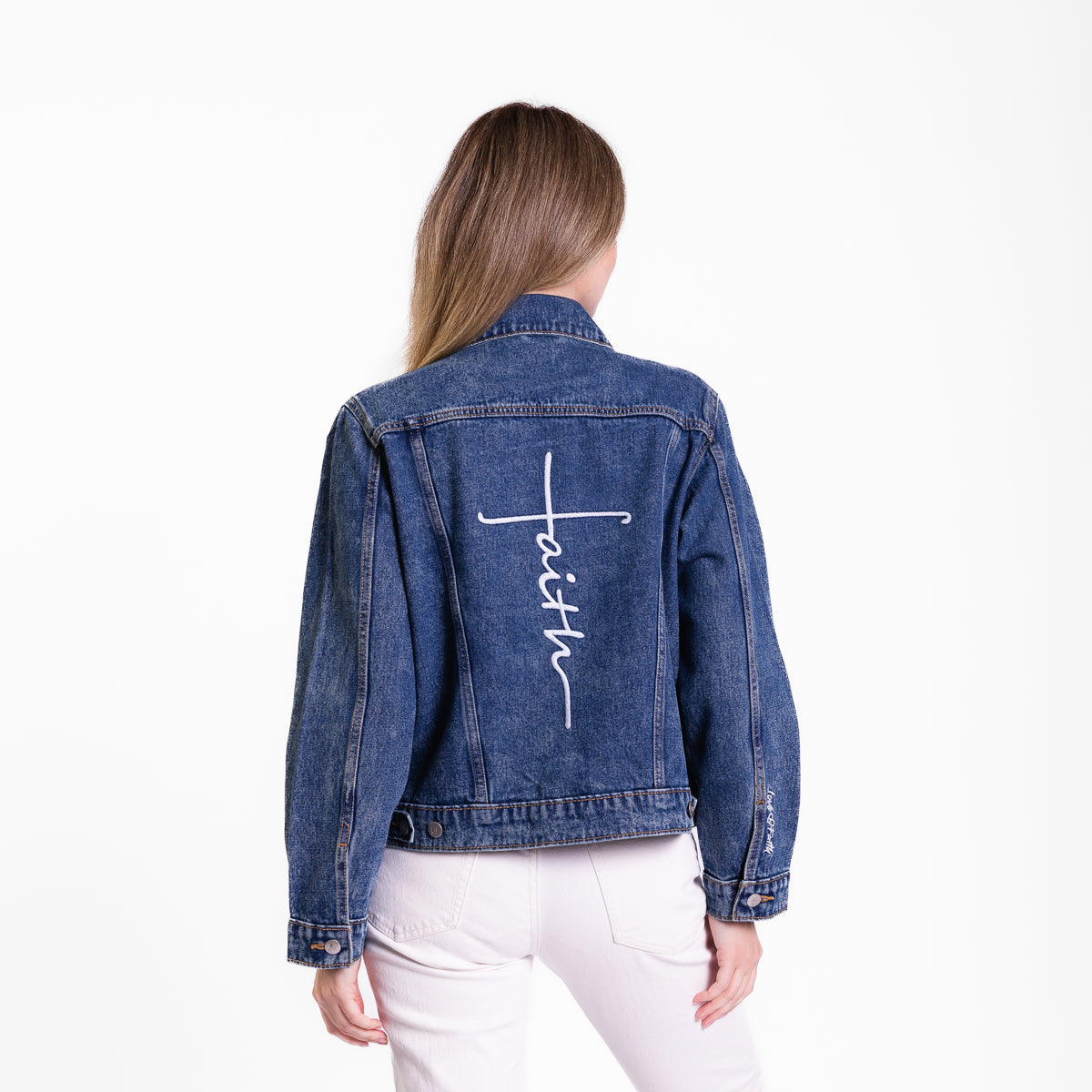 Vintage Washed Faith Cross Denim Jacket – Love in Faith