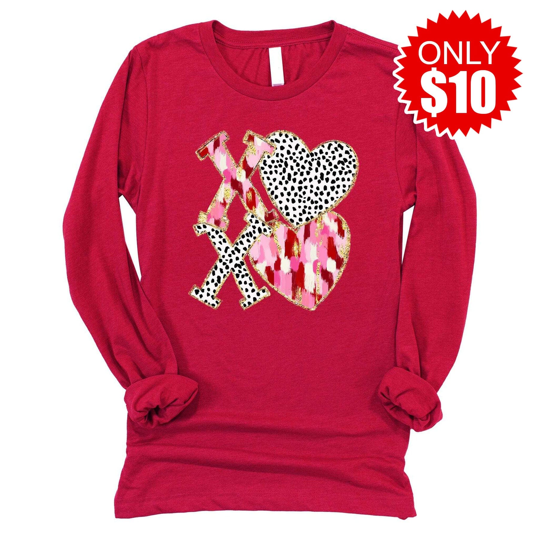 XOXO LOVE PATCH LONG SLEEVE HOODIE main image 0