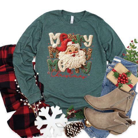 Merry Christmas Patchwork Long Sleeve