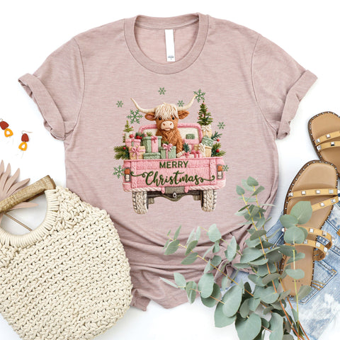Christmas Cattle Truck Tee