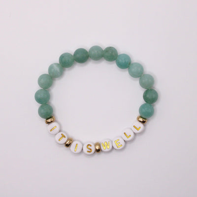 IT IS WELL Bead & Stone Bracelet