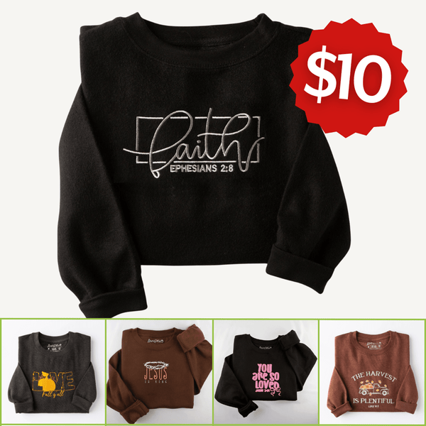 ★KIRSH★ Love New Cultures Wording Sweatshirt Black $10 Embroidered Crewneck Sweatshirt – Love in Faith