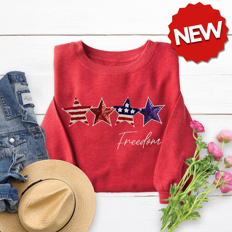 Embellished Freedom Crewneck Sweatshirt
