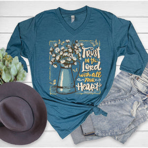 Trust In The Lord 3/4 Sleeve V-Neck