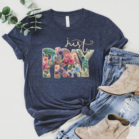 Just Pray Crochet Tee