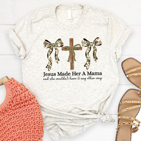 Jesus Made Her A Mama Camo Tee