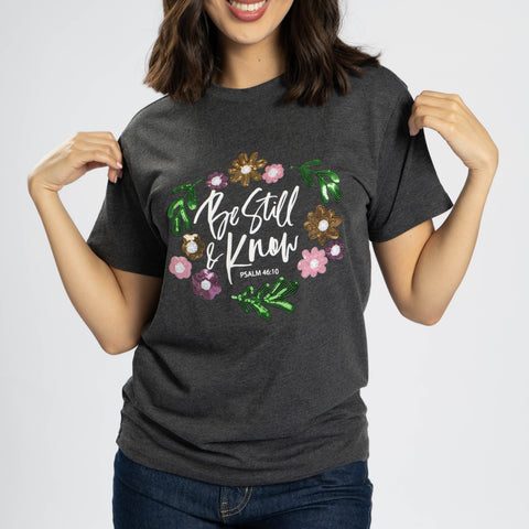 Embellished Be Still Sequin Tee