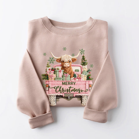 Christmas Cattle Truck Sweatshirt