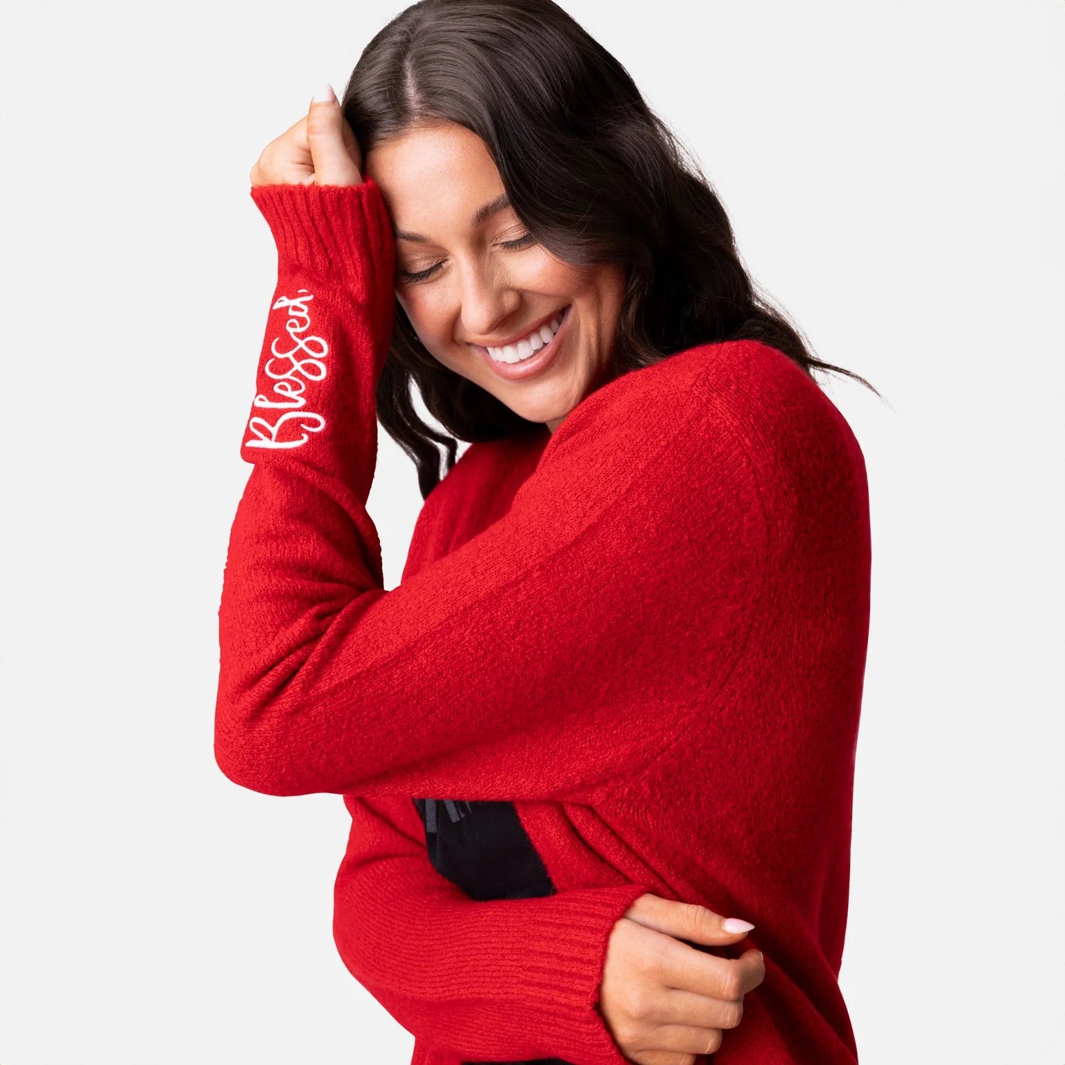 Embroidered Floral Cross Sweatshirt