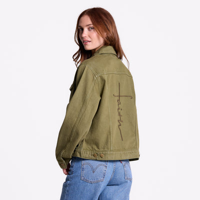Faith Cross Denim Jacket