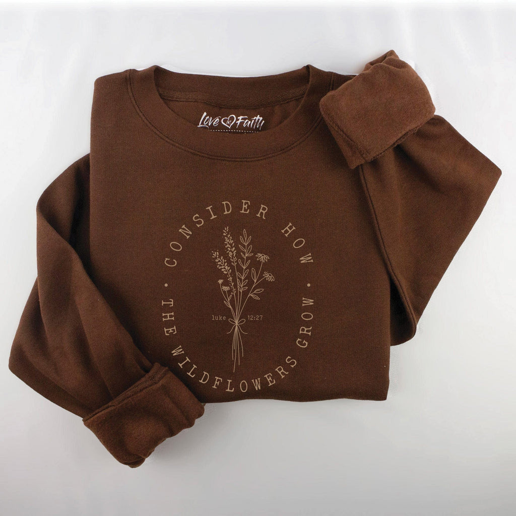 Embroidered Consider the Wildflowers Sweatshirt
