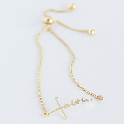 Faith Cross Slider Bracelet
