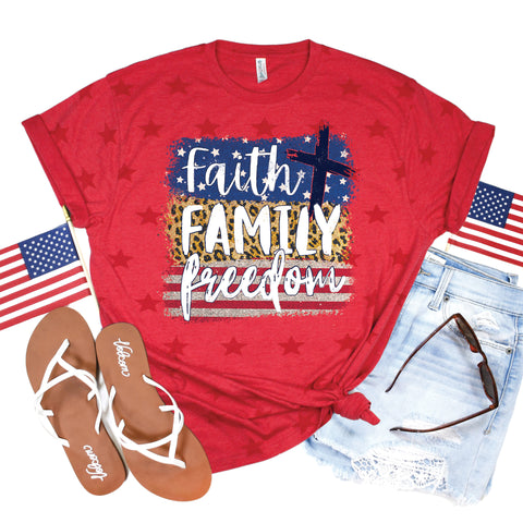 Faith Family Freedom Stripes Tee