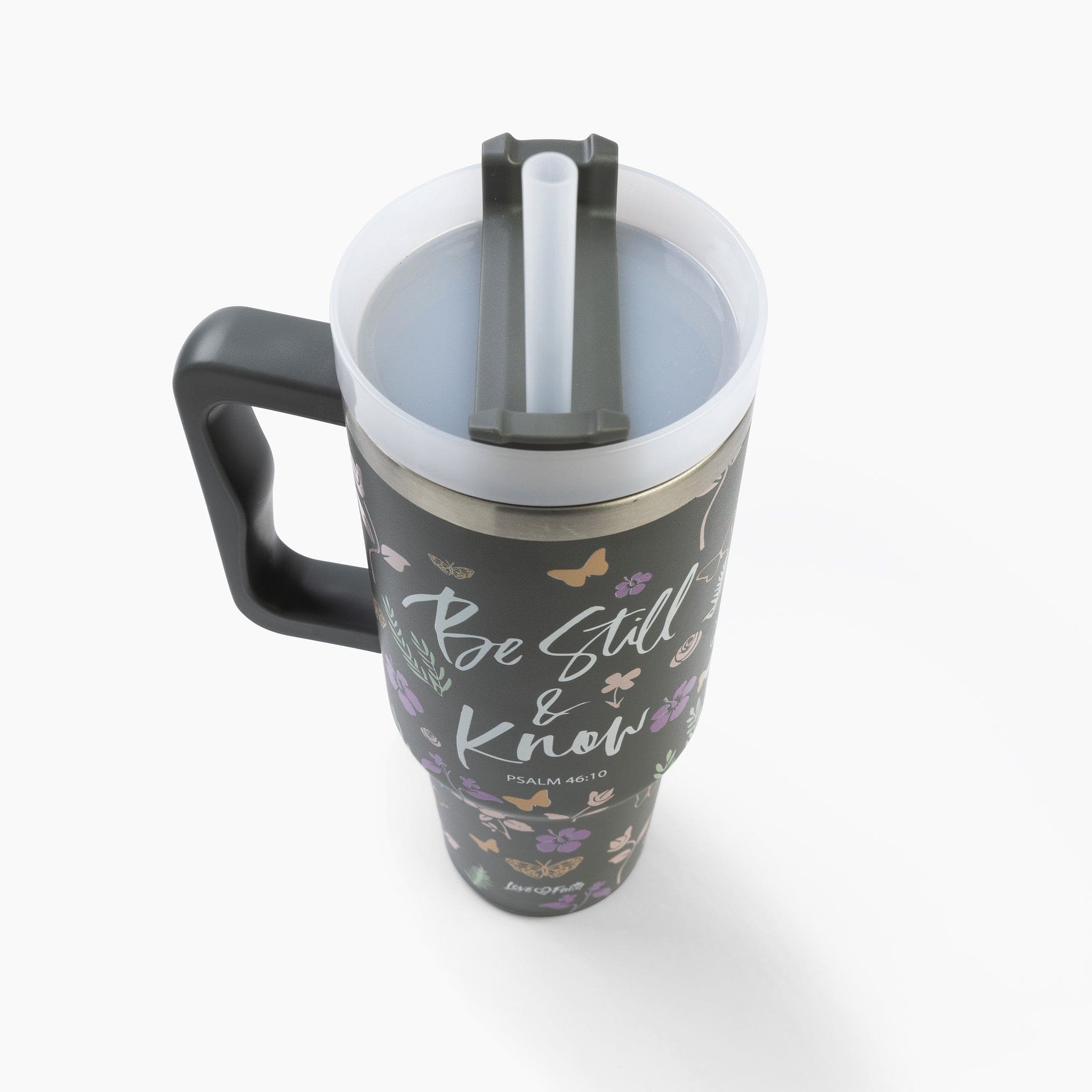 Be Still Stainless Steel 40oz Tumbler With Handle – Love in Faith