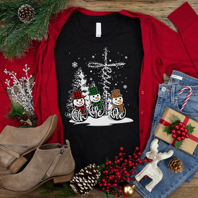 Faith Hope Love Snowmen Tee